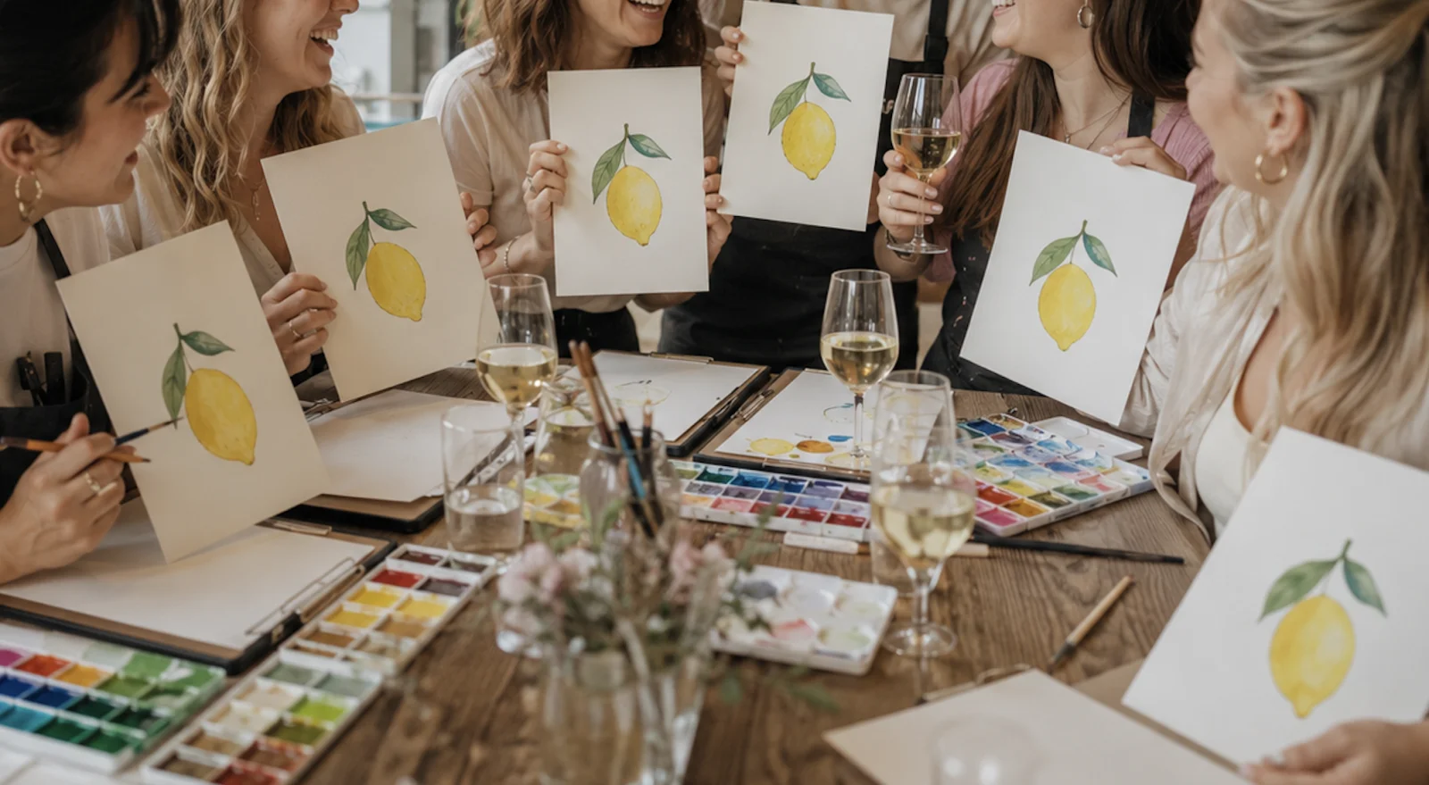 JGA Aquarell-Abend mit Wein