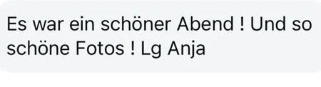 Instagram-Nachricht von Anja: Es war ein schöner Abend und so schöne Fotos